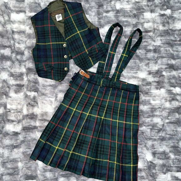 Westaway & Westaway Other - Vintage 2 Piece Westaway & Westaway Kids Uniform 100% Wool Great Britain Plaid‎
